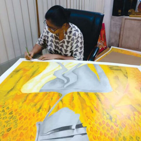 Signing Serigraph Bharati Prajapati